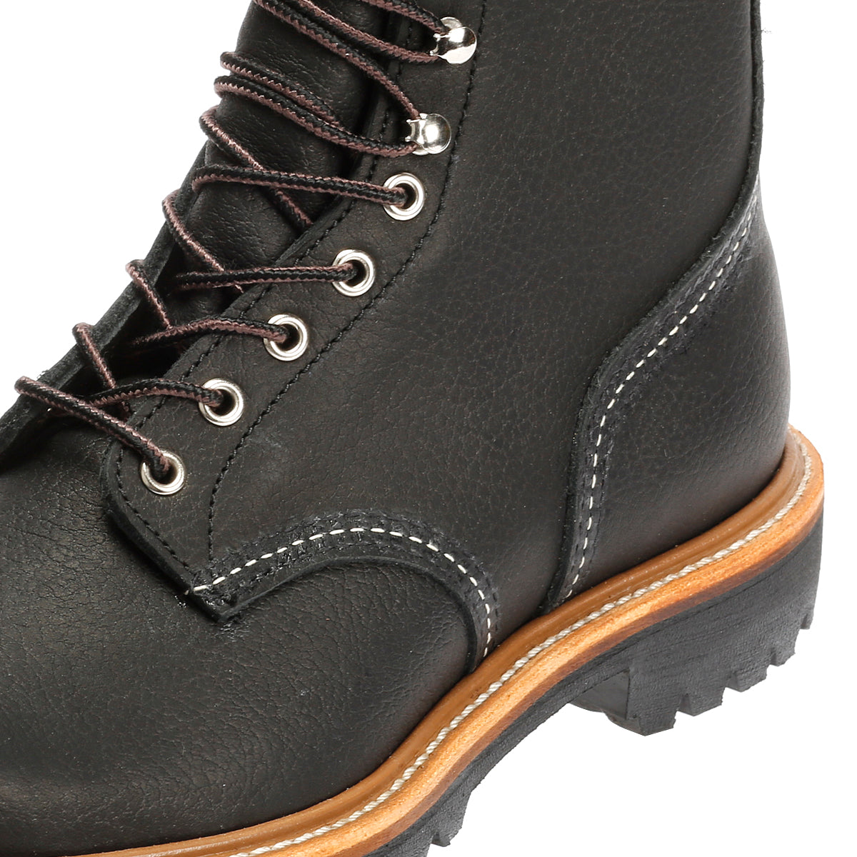 Red Wing 4501 8-Inch Logger Bottes Noires En Cuir Pour Hommes