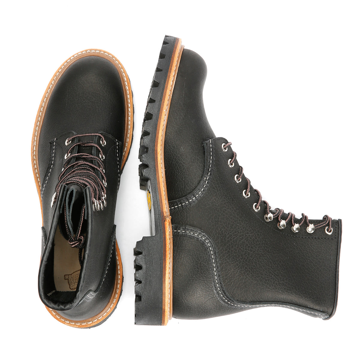 Red Wing 4501 8-Inch Logger Bottes Noires En Cuir Pour Hommes