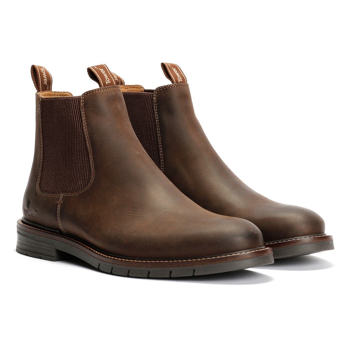 Tower London Harbour Bottes En Cuir Pour Hommes Marron