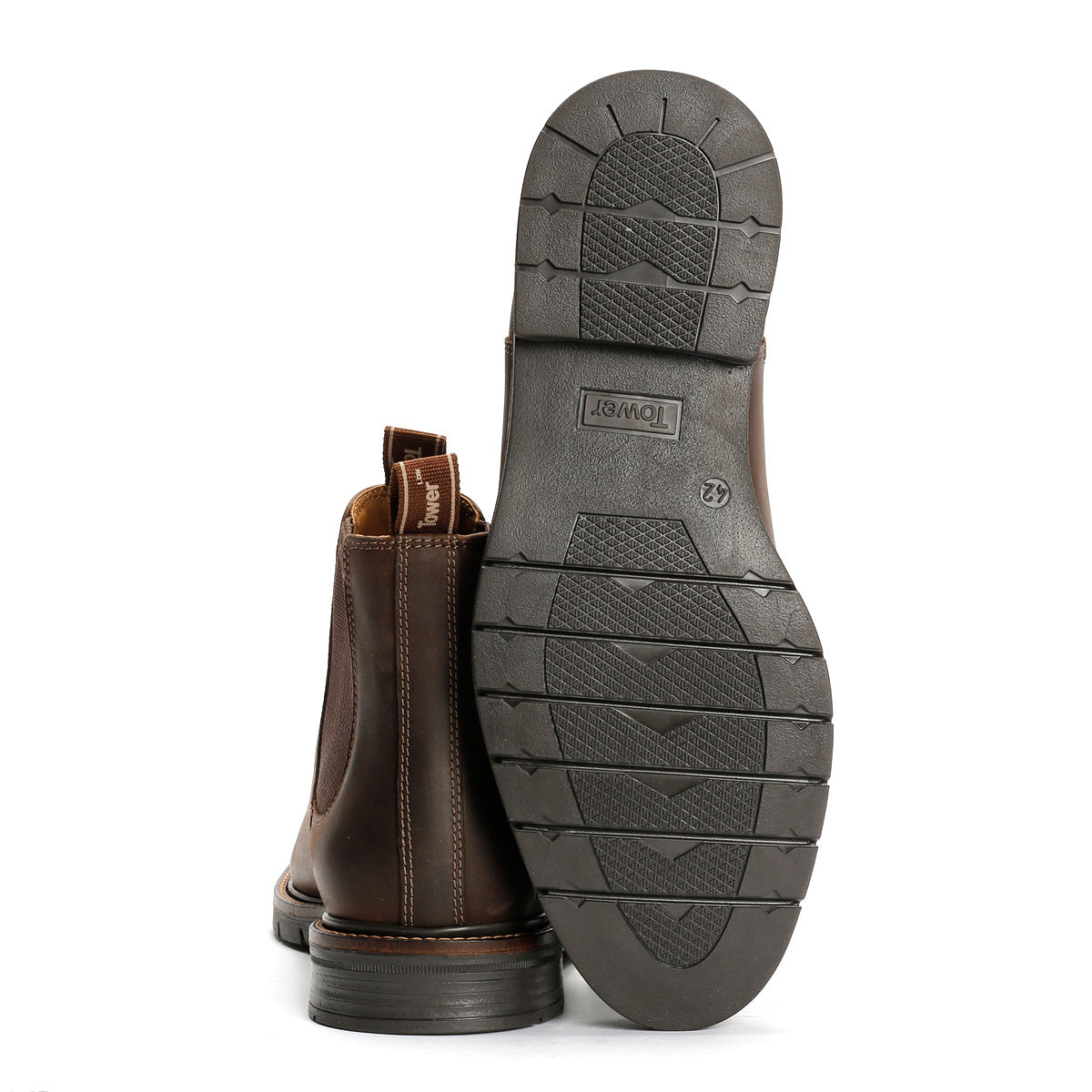 Tower London Harbour Bottes En Cuir Pour Hommes Marron