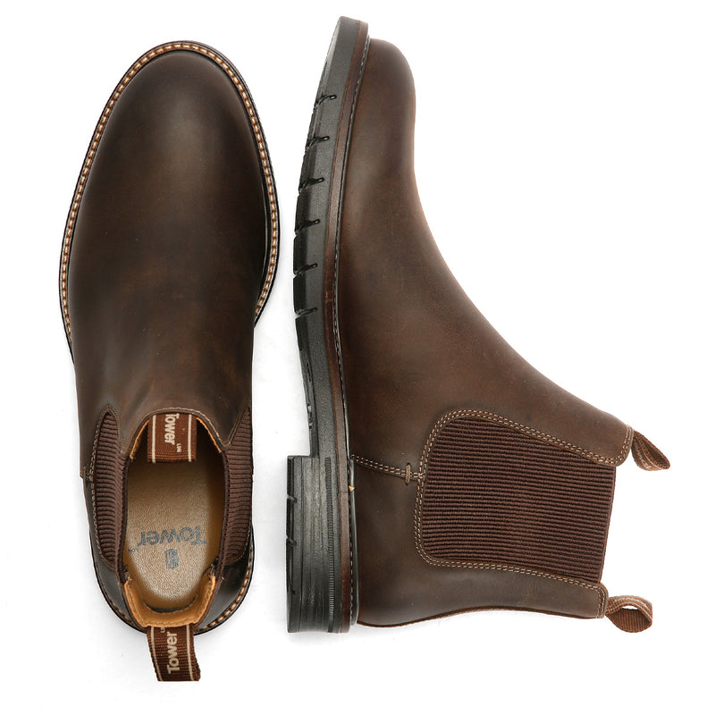 Tower London Harbour Bottes En Cuir Pour Hommes Marron