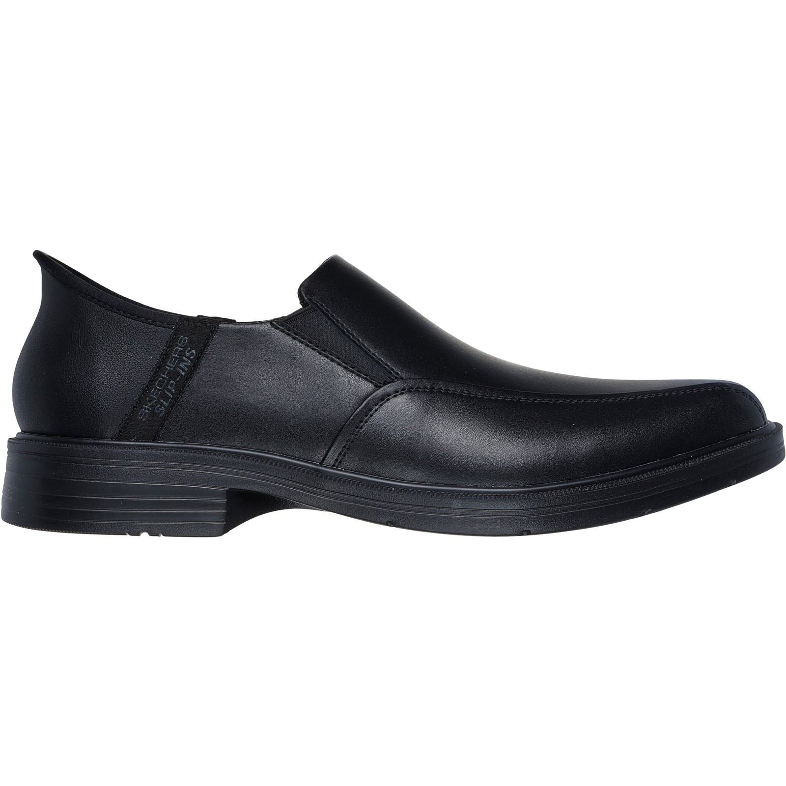Skechers Caswell Frantone Chaussures En Cuir Pour Hommes Noires À Enfiler
