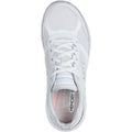 Skechers Flex Appeal 5.0 Fresh Touch Baskets En Cuir Blanc/Argent Pour Femmes