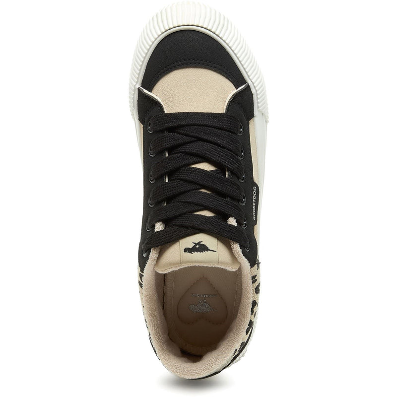 Rocket Dog Cheery Blocked Baskets Femmes En Coton Noir/Naturel