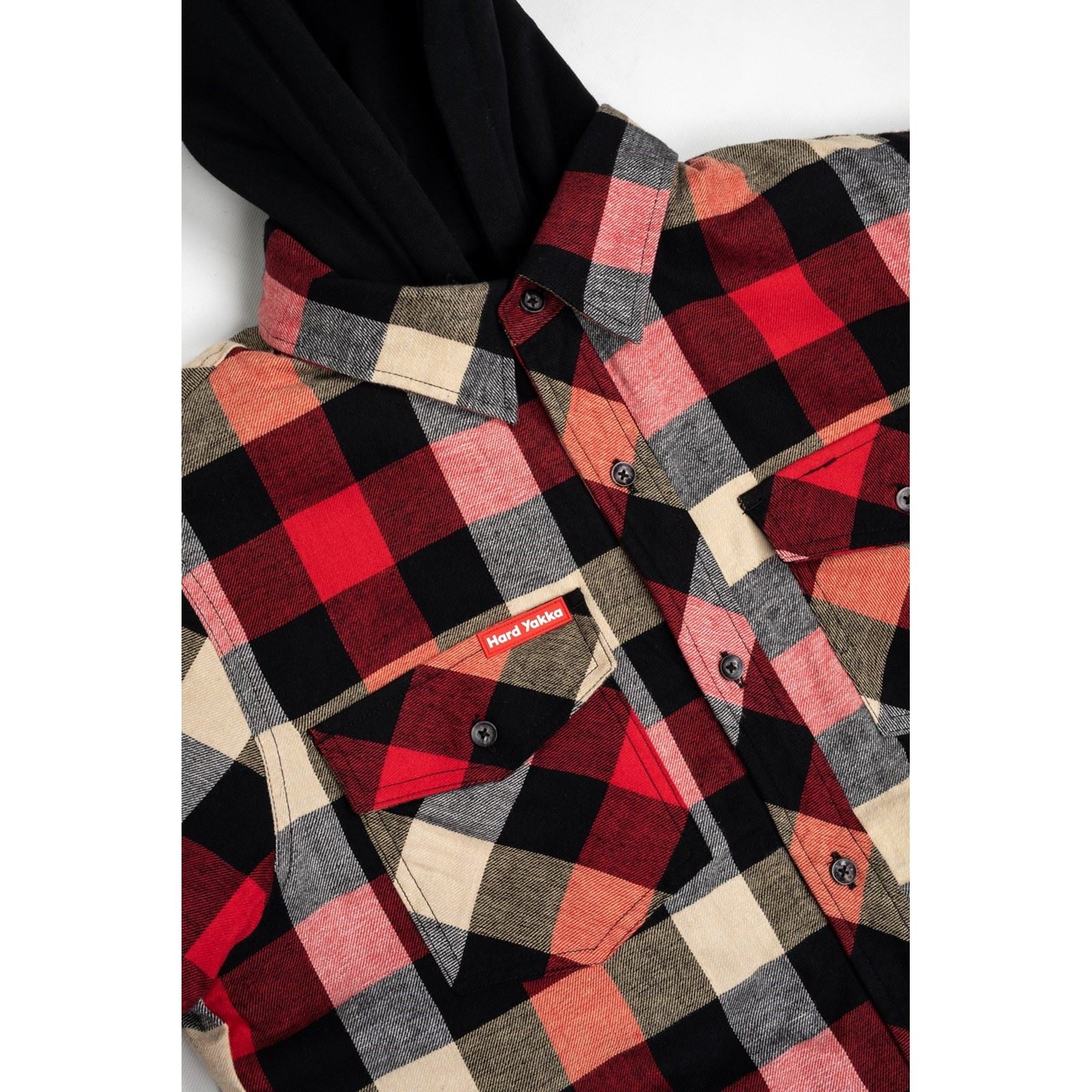 Hard Yakka Quilted Flannel Shacket Veste Chemise Rouge Pour Homme