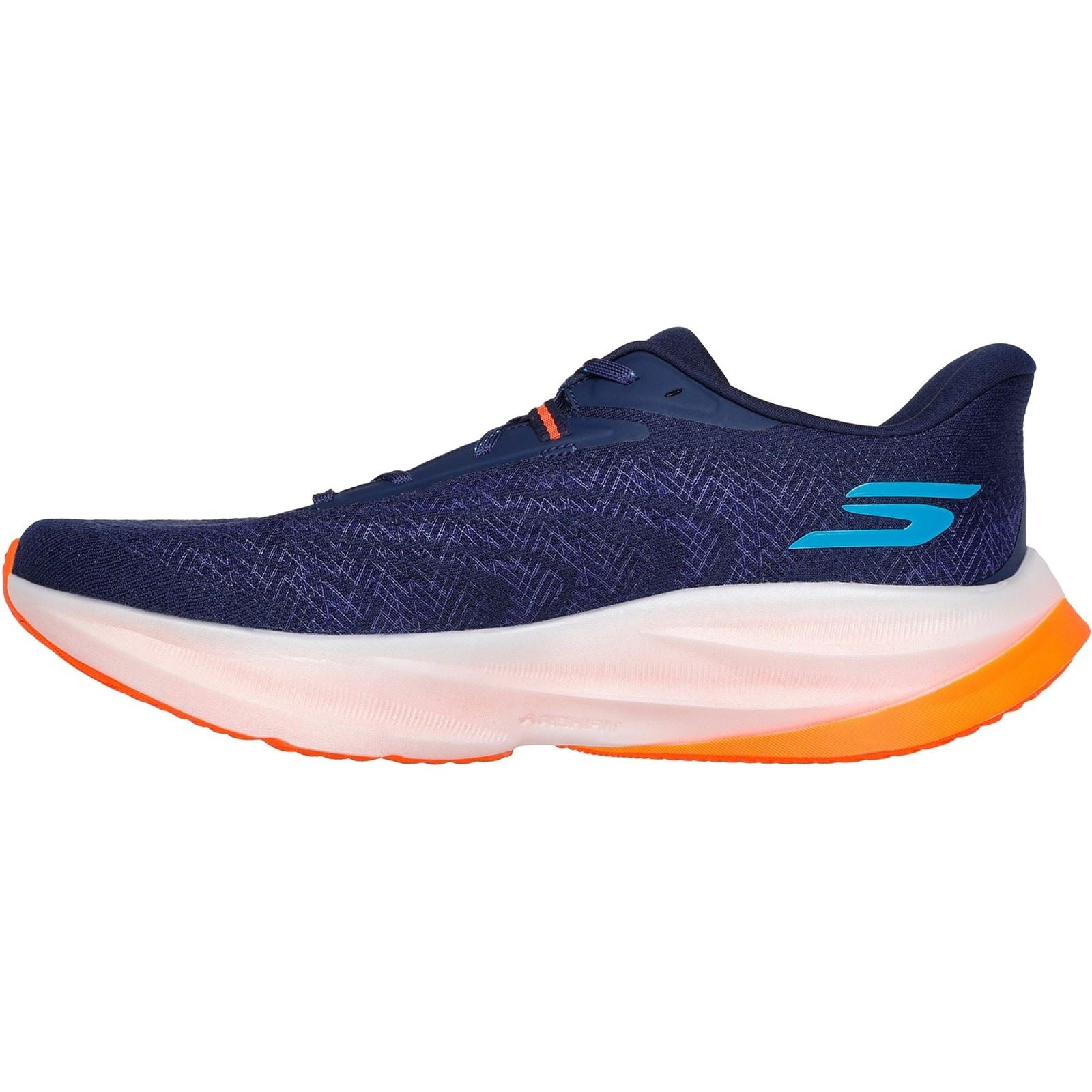 Skechers Performance GO RUN Ride 12 Chaussures De Sport Pour Hommes En Toile Bleu Marine/Orange