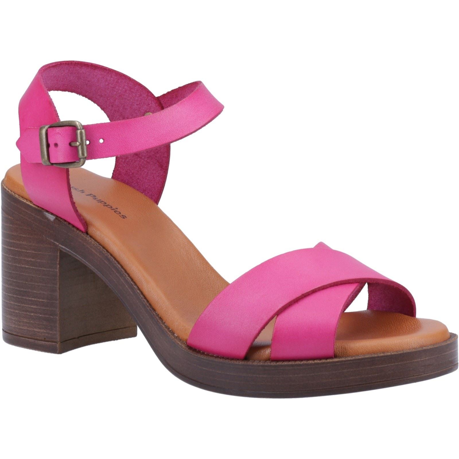 Hush Puppies Georgia Sandales Roses Pour Femmes En Cuir