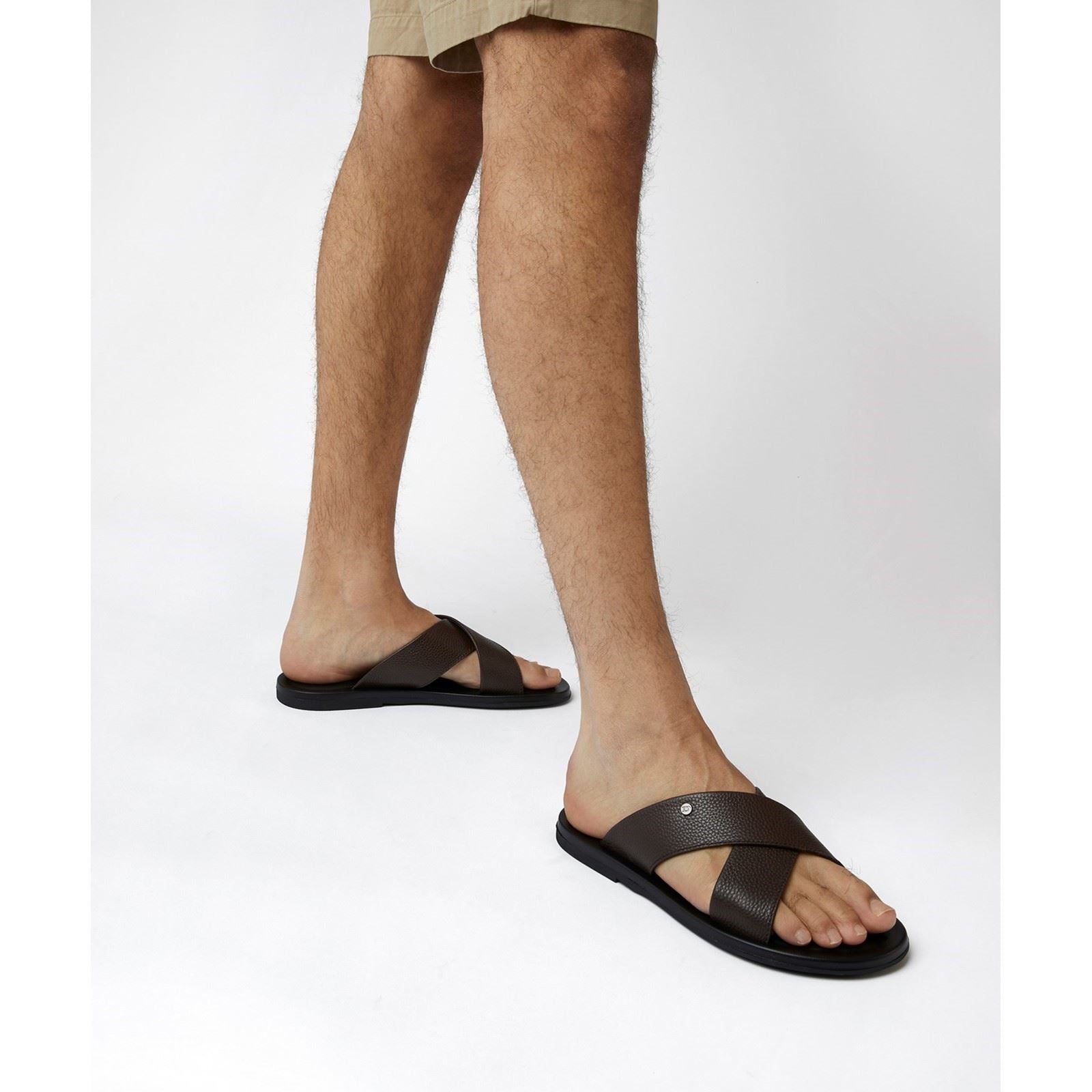 Dune Frankss Compensées En Cuir Marron Pour Femmes