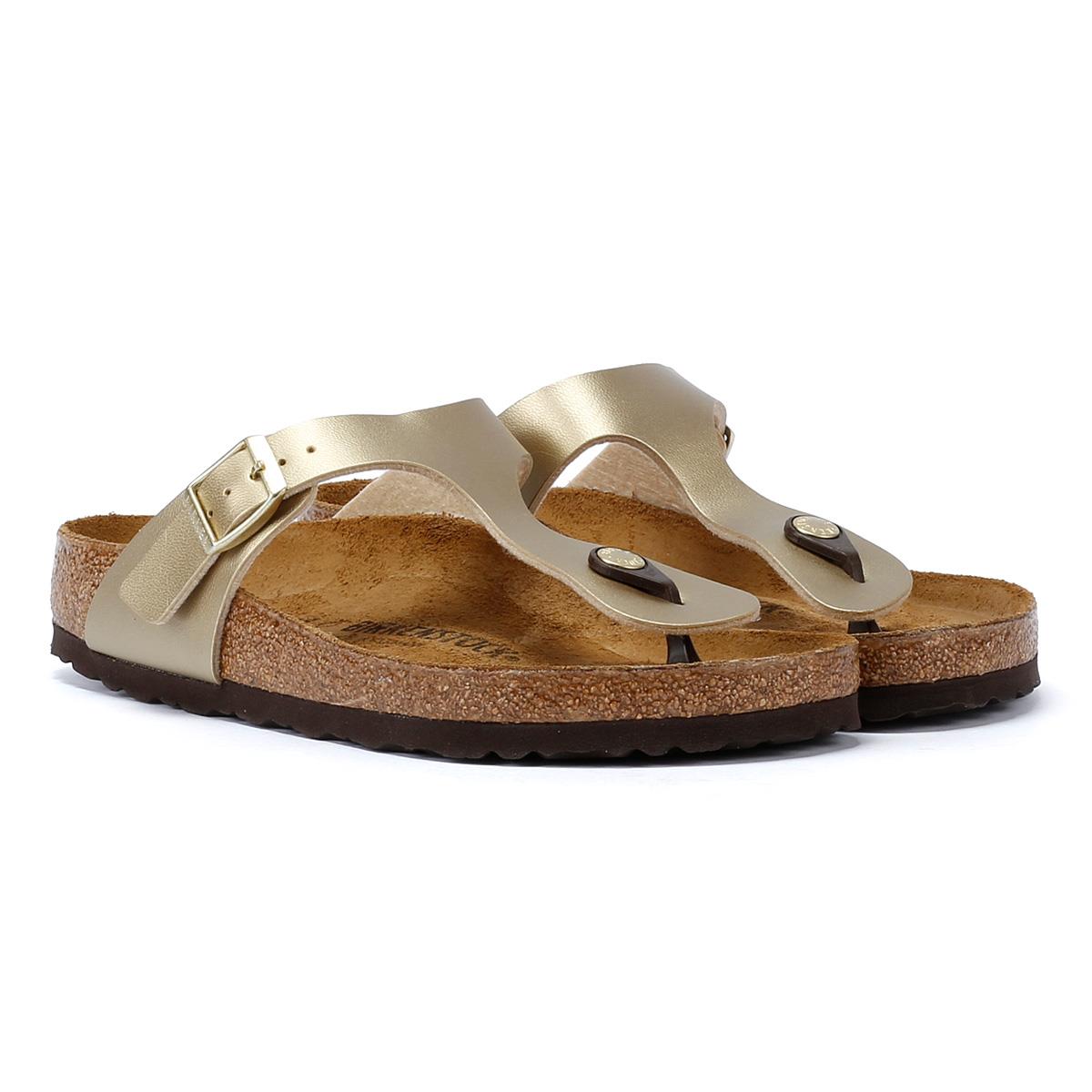 Birkenstock Gizeh Birko Flor Sandales Dorées Pour Femmes
