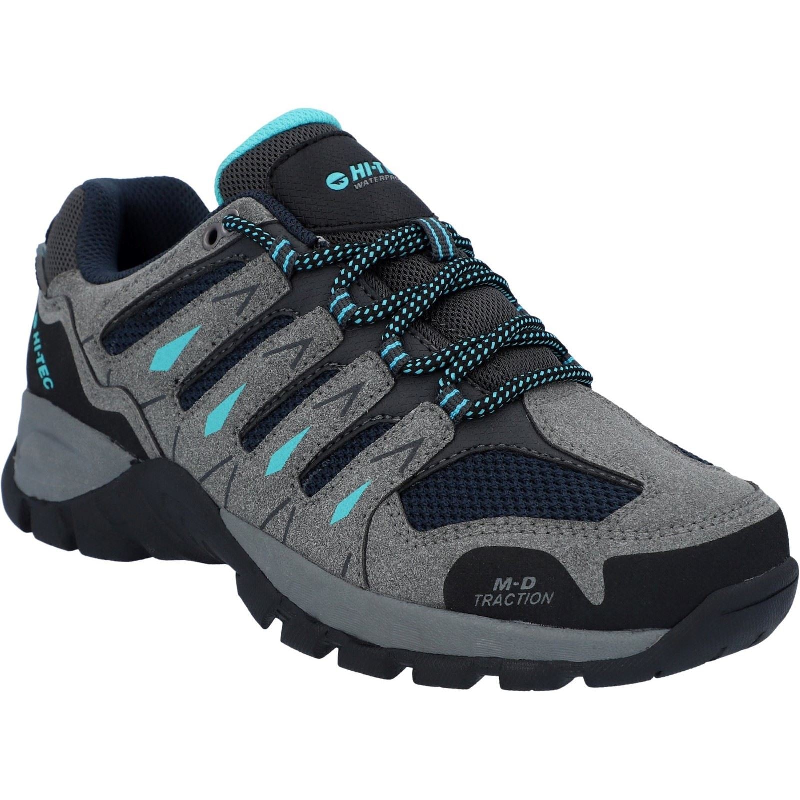 Hi-Tec Corzo Low Bottes De Randonnée Pour Femmes En Suède Pu Gris Frais/bleu Marine/curaçao