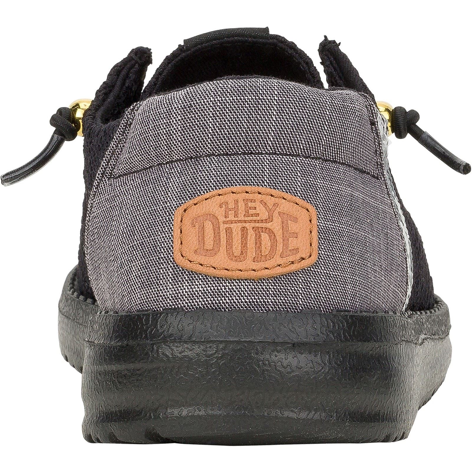 HEYDUDE Wendy Boho Crochet Mocassins Noirs En Polyester Pour Femmes