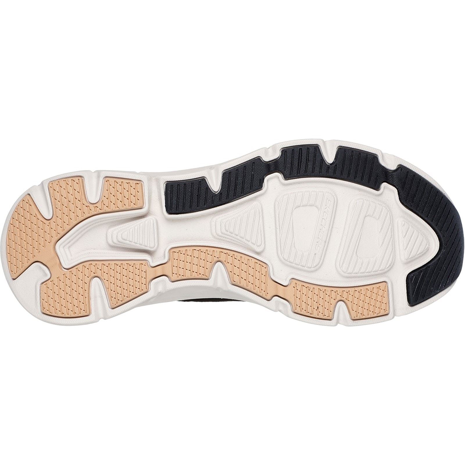 Skechers D'Lux Walker 2.0 Thrill Movement Baskets Pour Femmes En Synthétique Noir/Beige