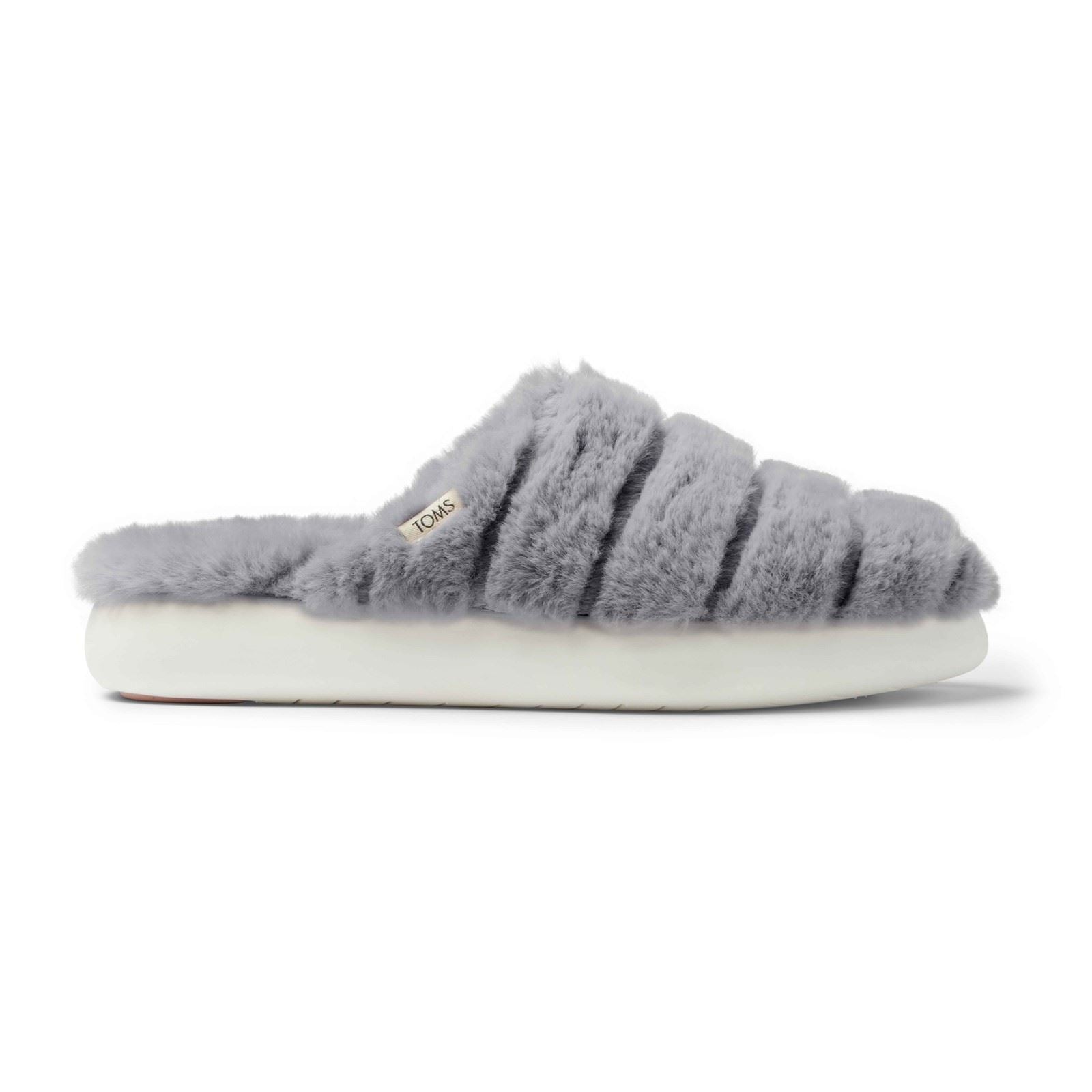 TOMS Alpargata Mallo Mules En Fausse Fourrure Grises Mi Foncé Pour Femmes En Polyester