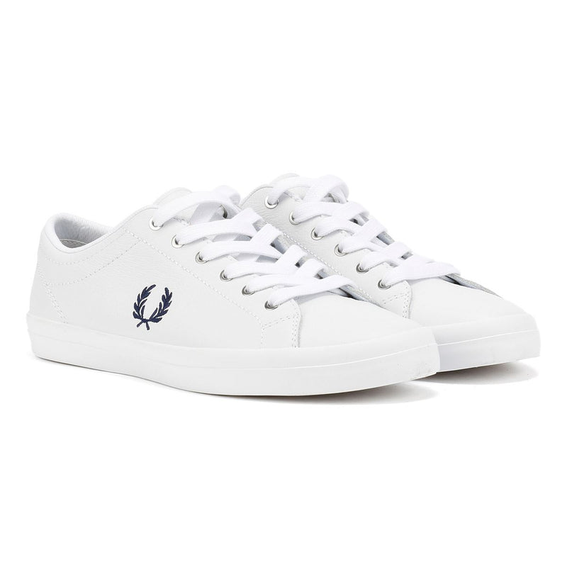 Fred Perry Baseline Baskets Blanches En Cuir Pour Hommes