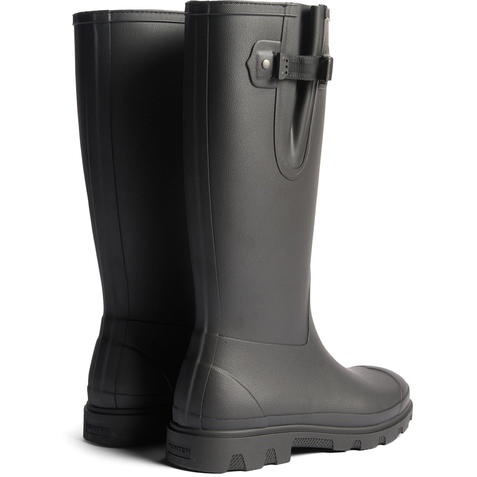Hunter Field Downpour Adjustable Bottes De Pluie Noires En Caoutchouc Pour Hommes