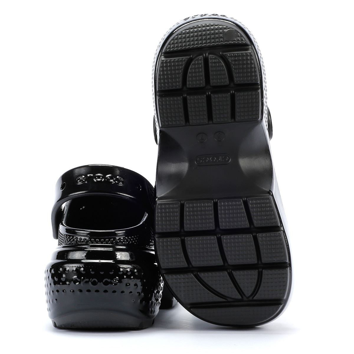 Crocs Stomp High Shine Sabots Noirs