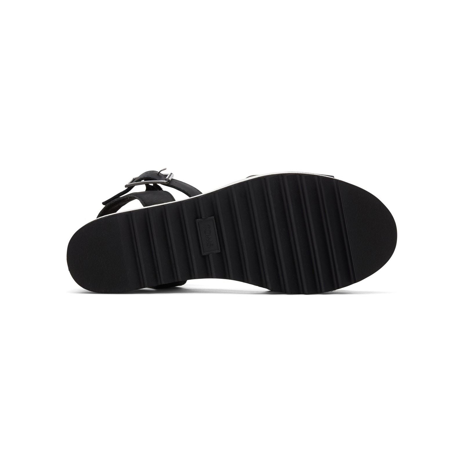 TOMS Diana Compensées Noires Pour Femmes En Cuir
