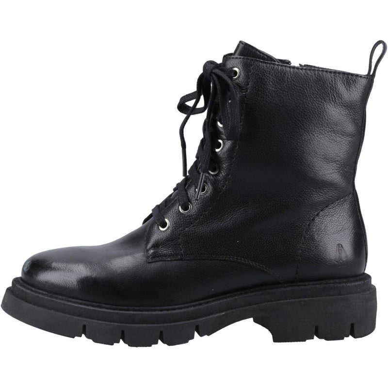 Hush Puppies Rhea Bottes Noires En Cuir Pour Femmes
