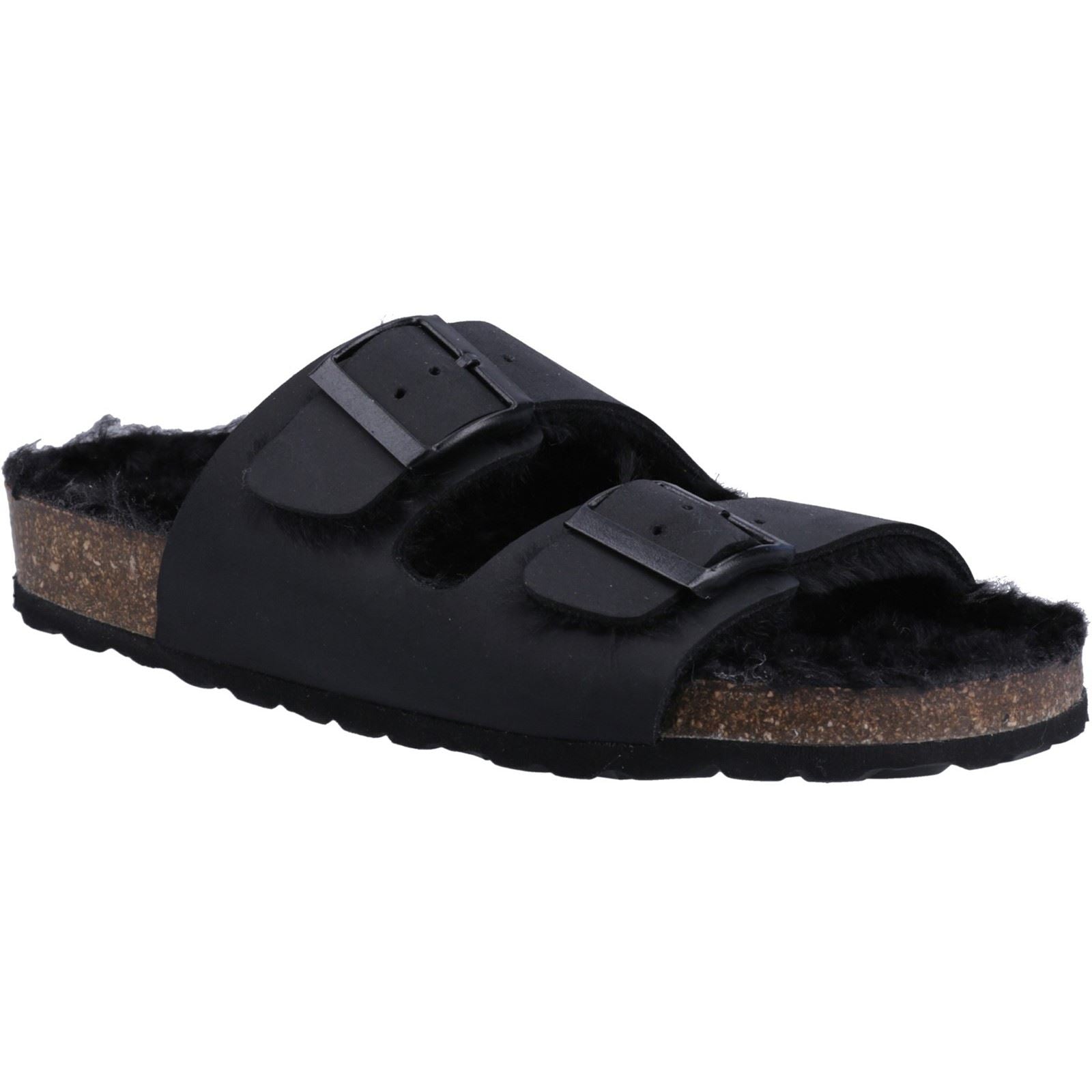 Hush Puppies Jessie Pantoufles Noires Pour Femmes En Cuir