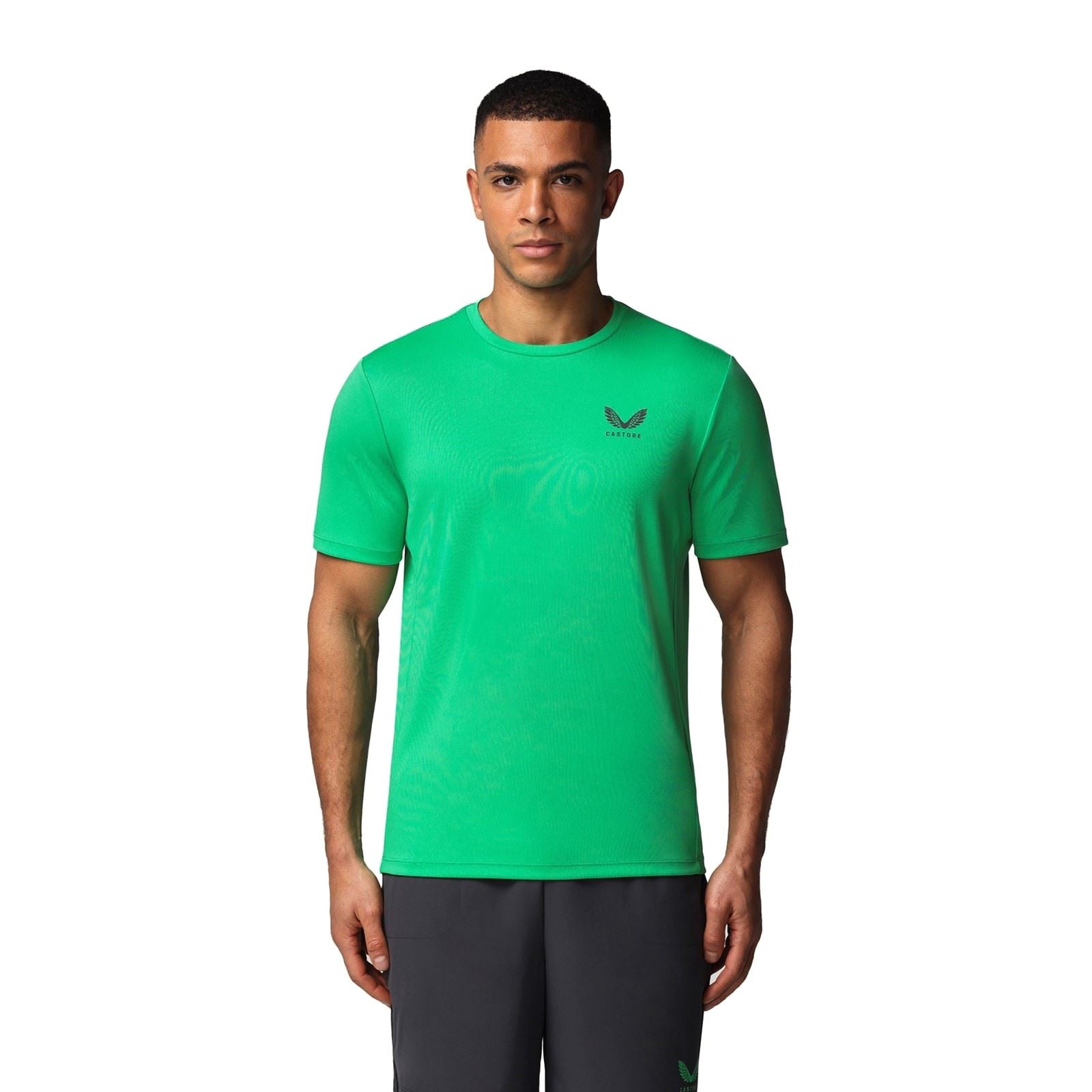 Castore Short Sleeve T-Shirts De Sport Actifs Pour Hommes En Polyester Vert