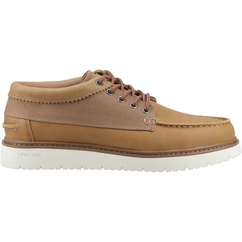 TOMS TRVL LITE Forrest Chaussures En Cuir Pour Homme À Lacets De Couleur Beige.