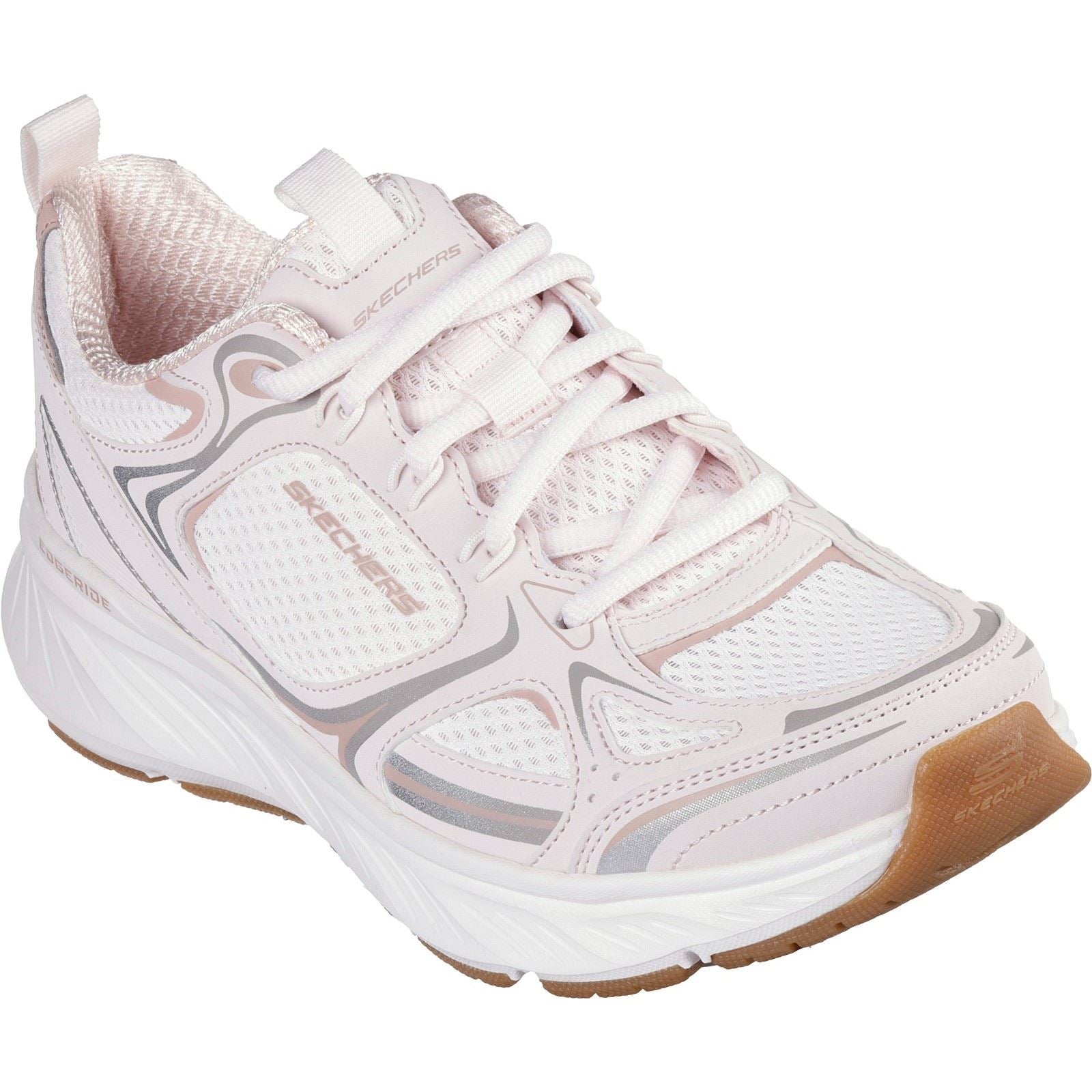 Skechers Edgeride Silver Eclipse Chaussures De Sport Synthétiques Roses Pour Femmes