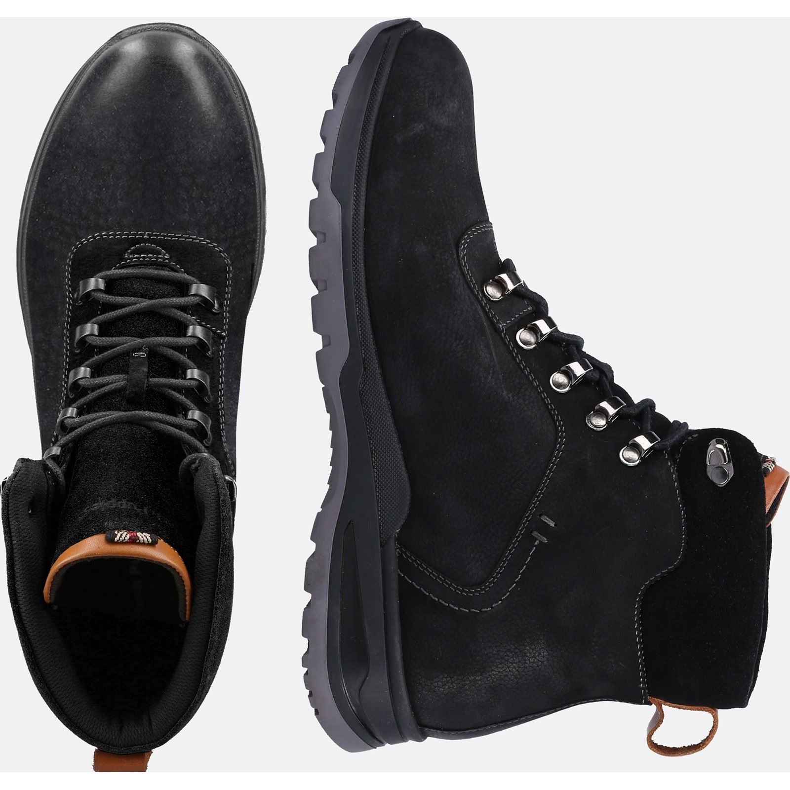 Hush Puppies Paul Bottes Noires En Nubuck Pour Hommes