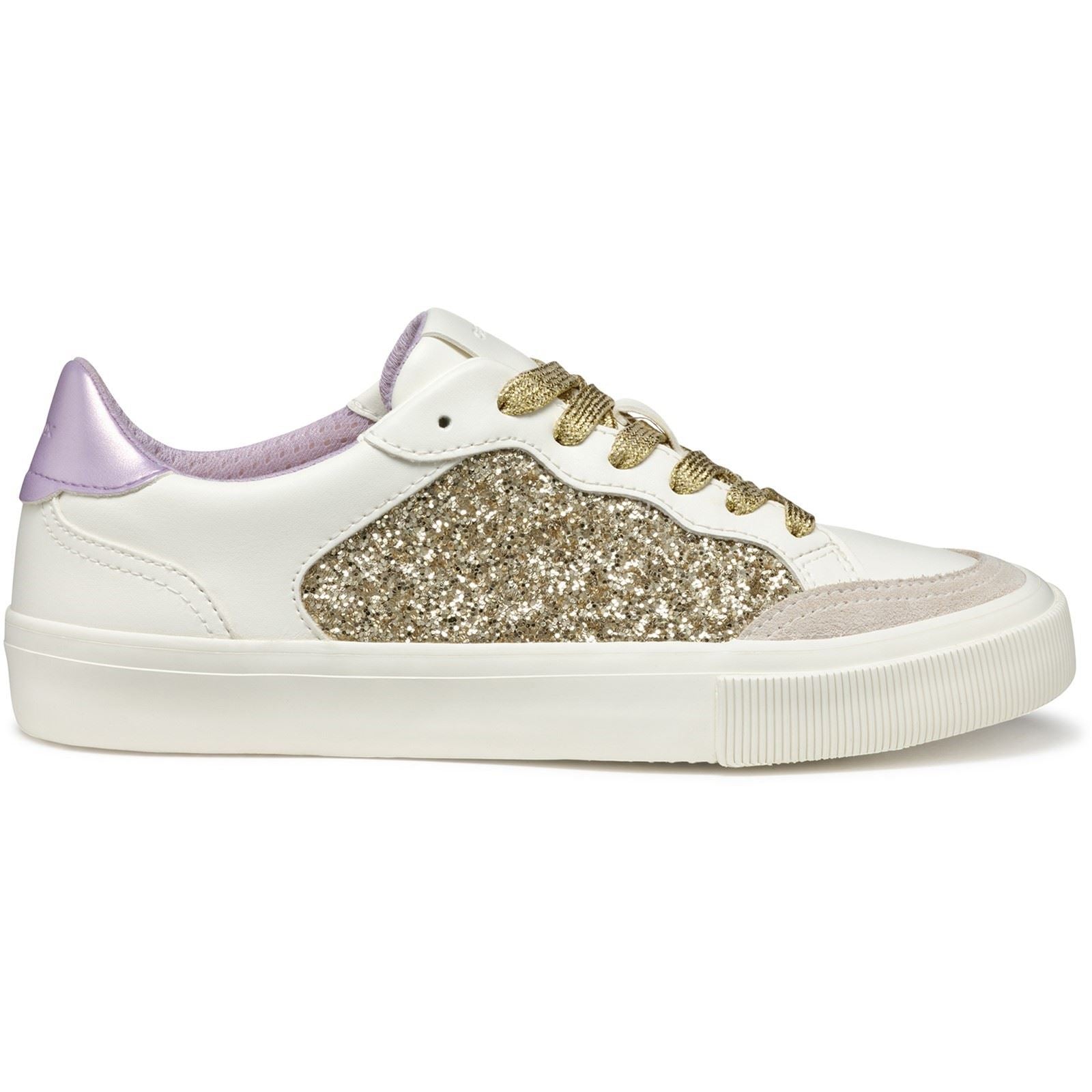 Geox D EMMELENY Chaussures De Sport Pour Femmes Blanc Optique / Or Léger