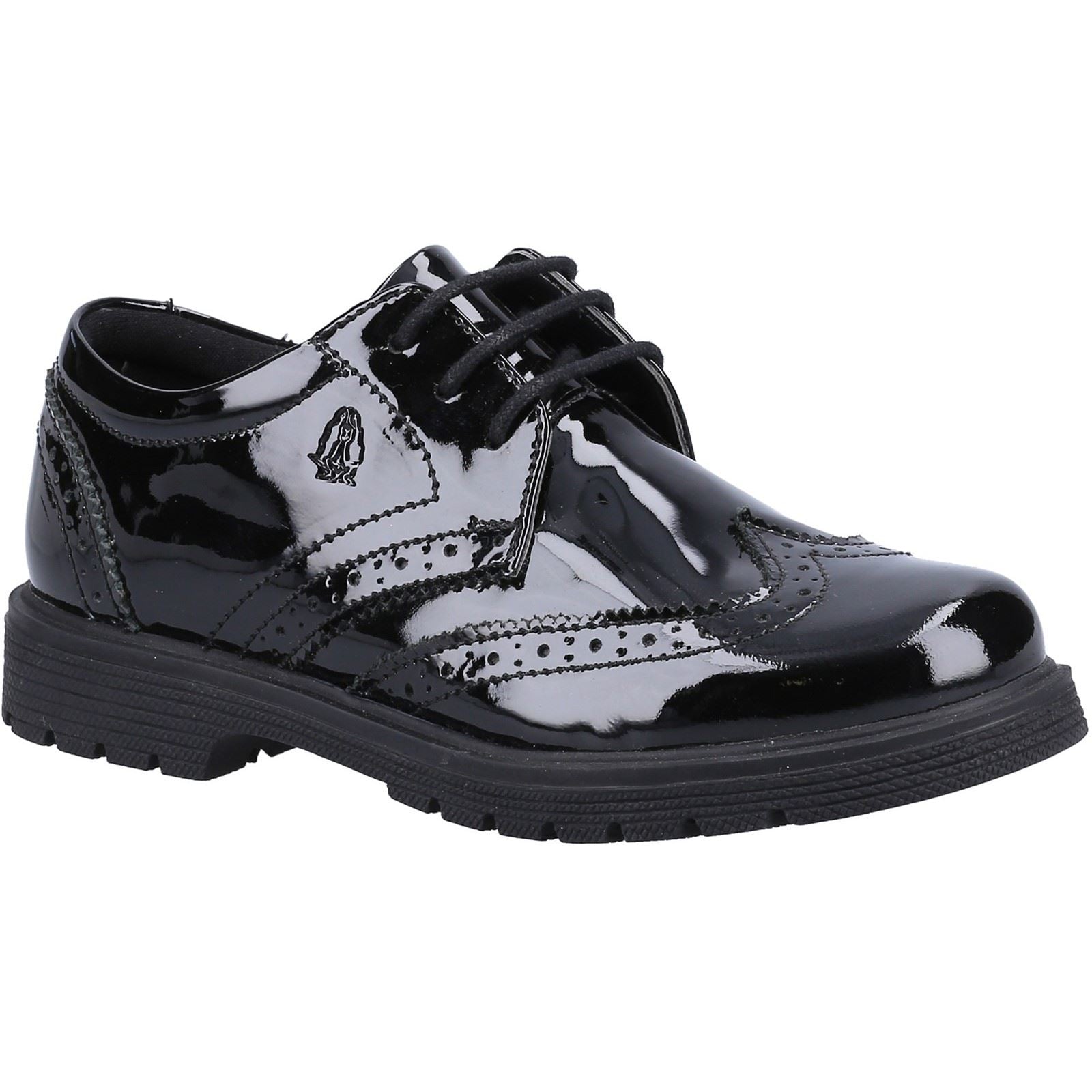 Hush Puppies SALLY PATENT JUNIOR Chaussures Noires Pour Filles En Cuir