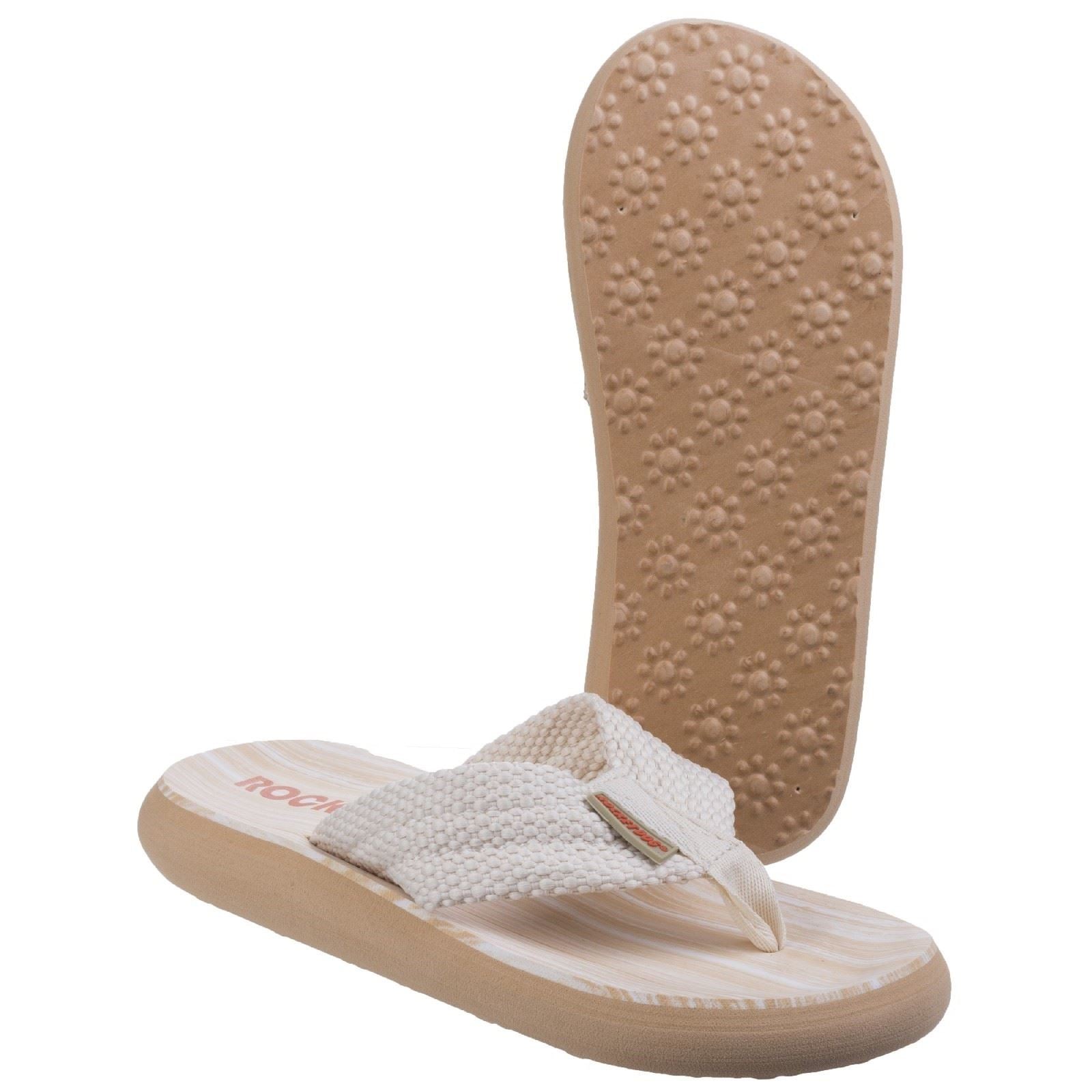 Rocket Dog Sunset Tongs Doubles Pour Femmes En Crème Webbing