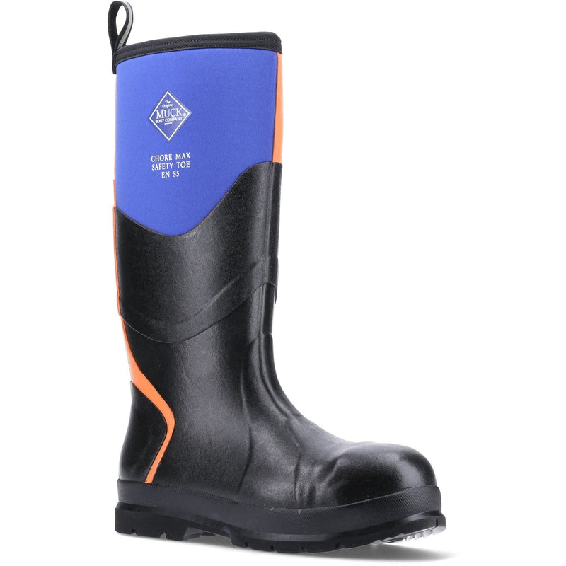 Muck Boots Chore Max S5 Bottes En Caoutchouc Bleu/orange Wellington