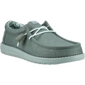HEYDUDE Wally Canvas Chaussures Mocassins Pour Hommes En 100% Coton Vert Canard/Vert Iceberg