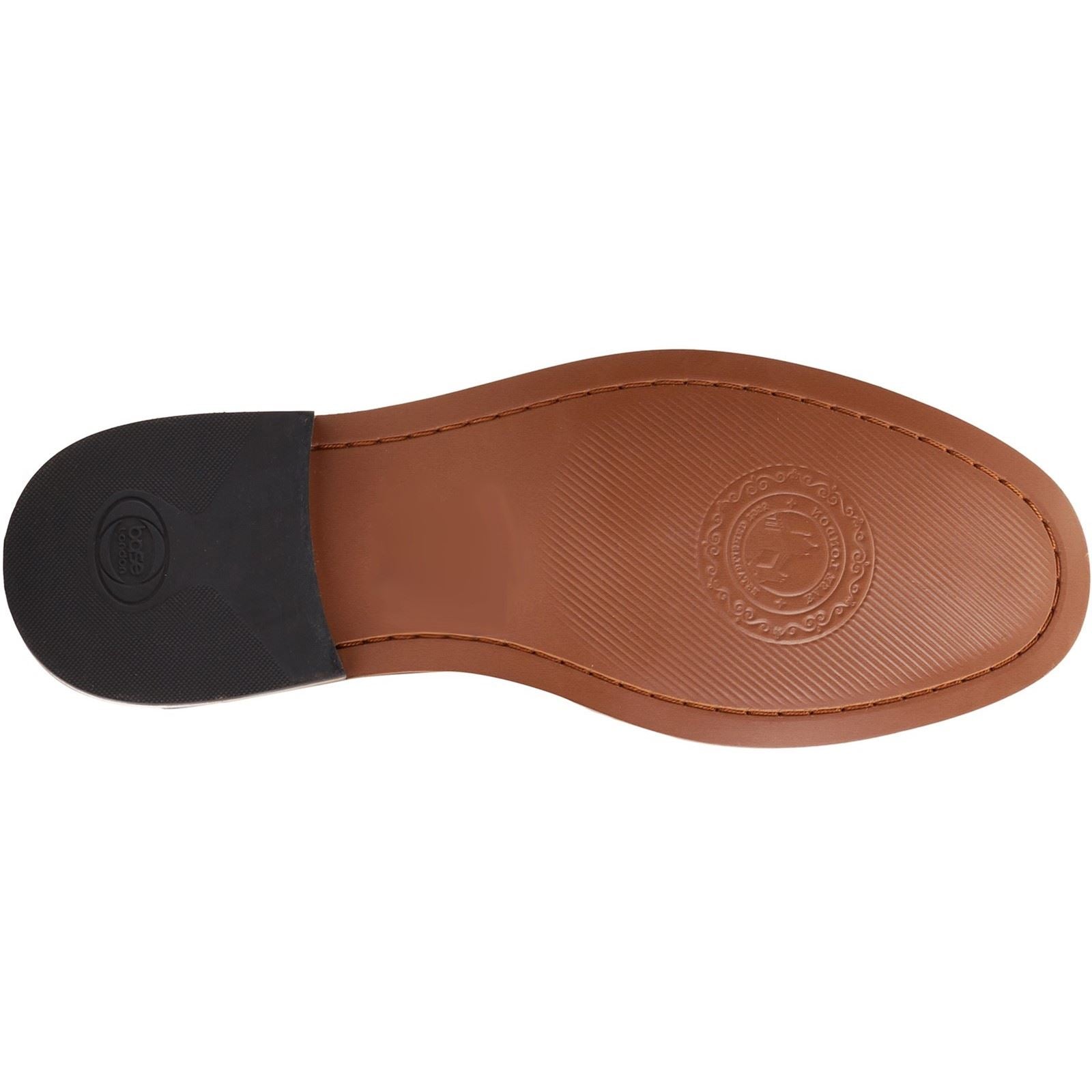 Base London Garfield Chaussures À Enfiler Pour Hommes En Cuir Brûlé