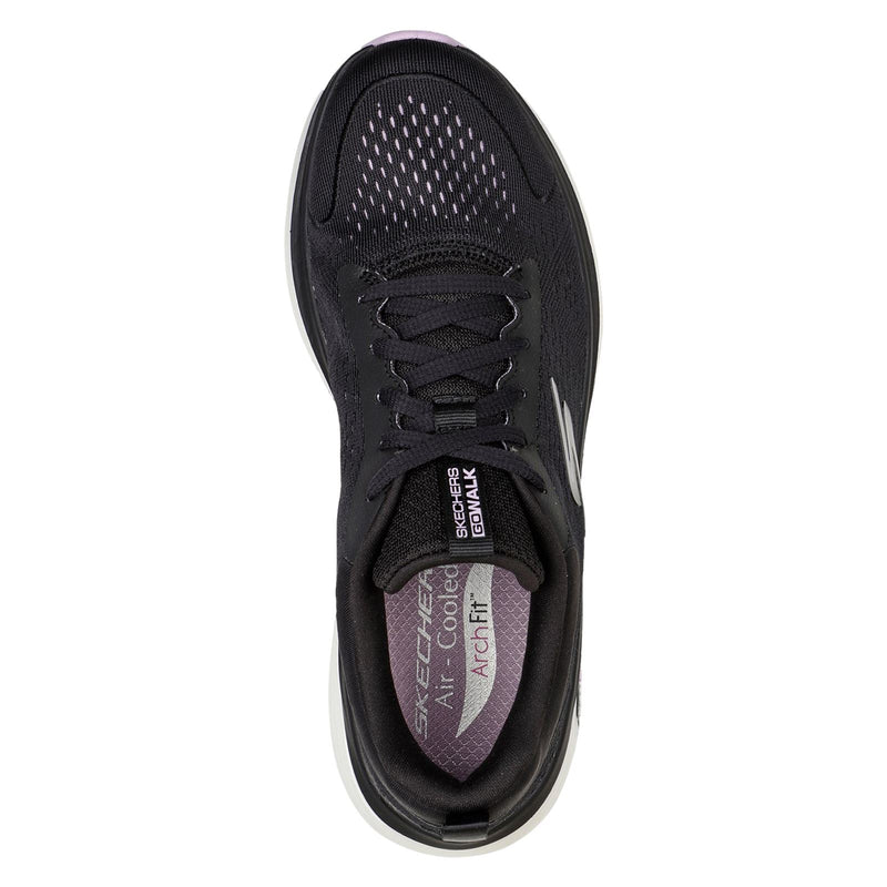 Skechers Go Walk Workout Walker Outpace Baskets En Polyester Pour Femmes, Noir/Lavande