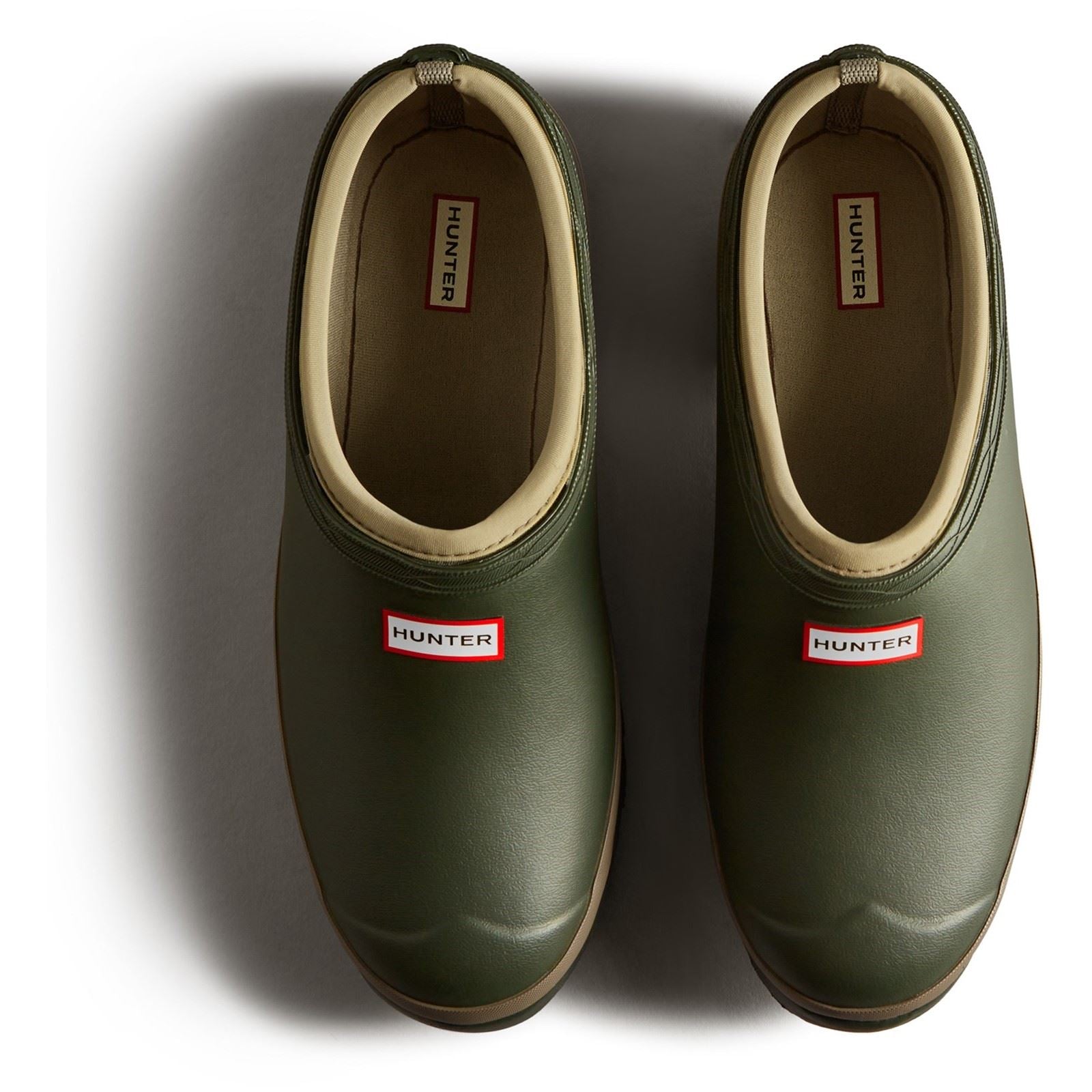 Hunter Gardener Chaussures De Jardin Pour Homme En Caoutchouc Vert Olive Foncé / Argile.