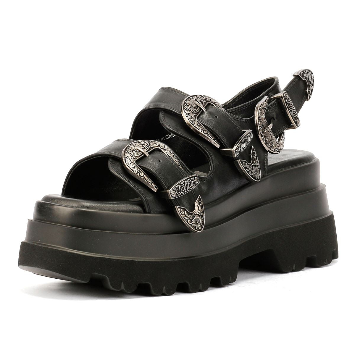 Buffalo Jupiter Ari West Sandales Noires Pour Femmes