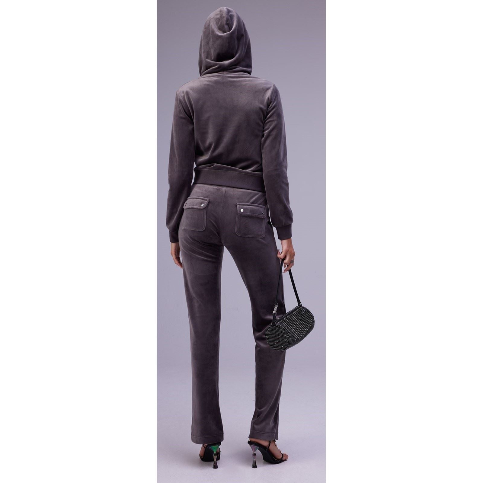 Juicy Couture Robertson Classic Jacket Sweat À Capuche Gris En Polyester Pour Femmes