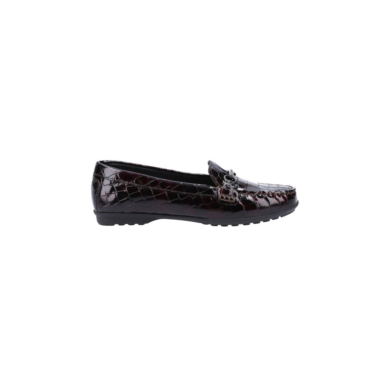 Geox Elidia Chaussures Mocassins En Cuir De Vache Pour Femmes, Couleur Bordeaux Foncé