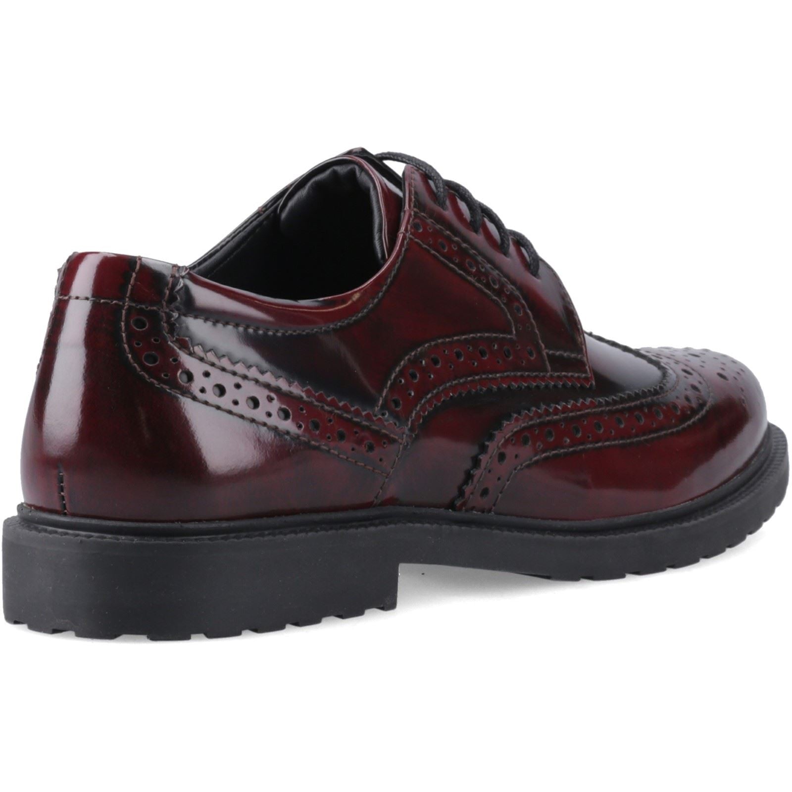 Hush Puppies Verity Hi-Shine Chaussures À Lacets Pour Femmes En Cuir Bordeaux