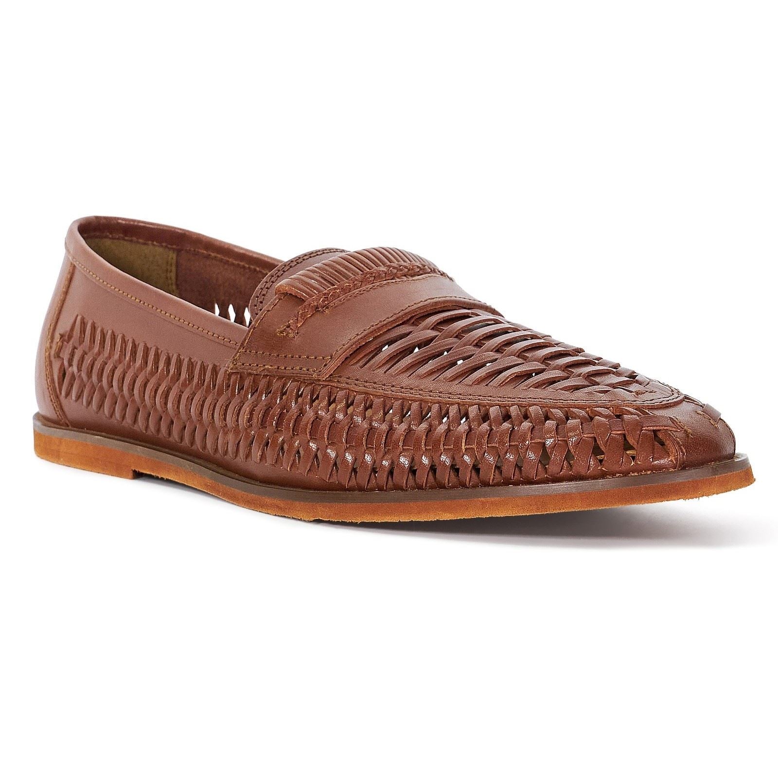 Dune Brickles Mocassins Pour Hommes En Cuir Couleur Fauve