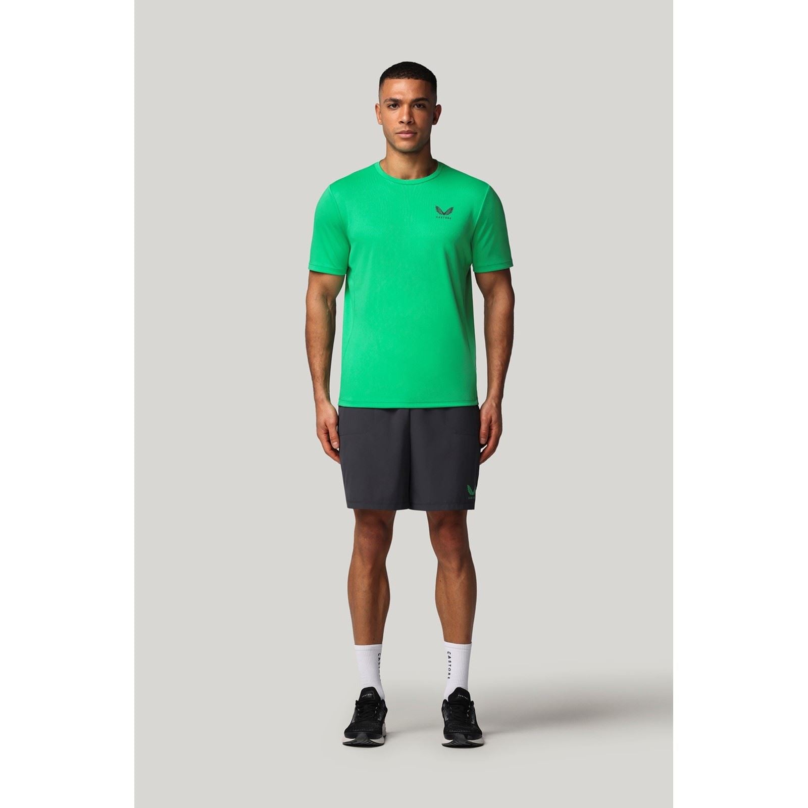 Castore Short Sleeve T-Shirts De Sport Actifs Pour Hommes En Polyester Vert