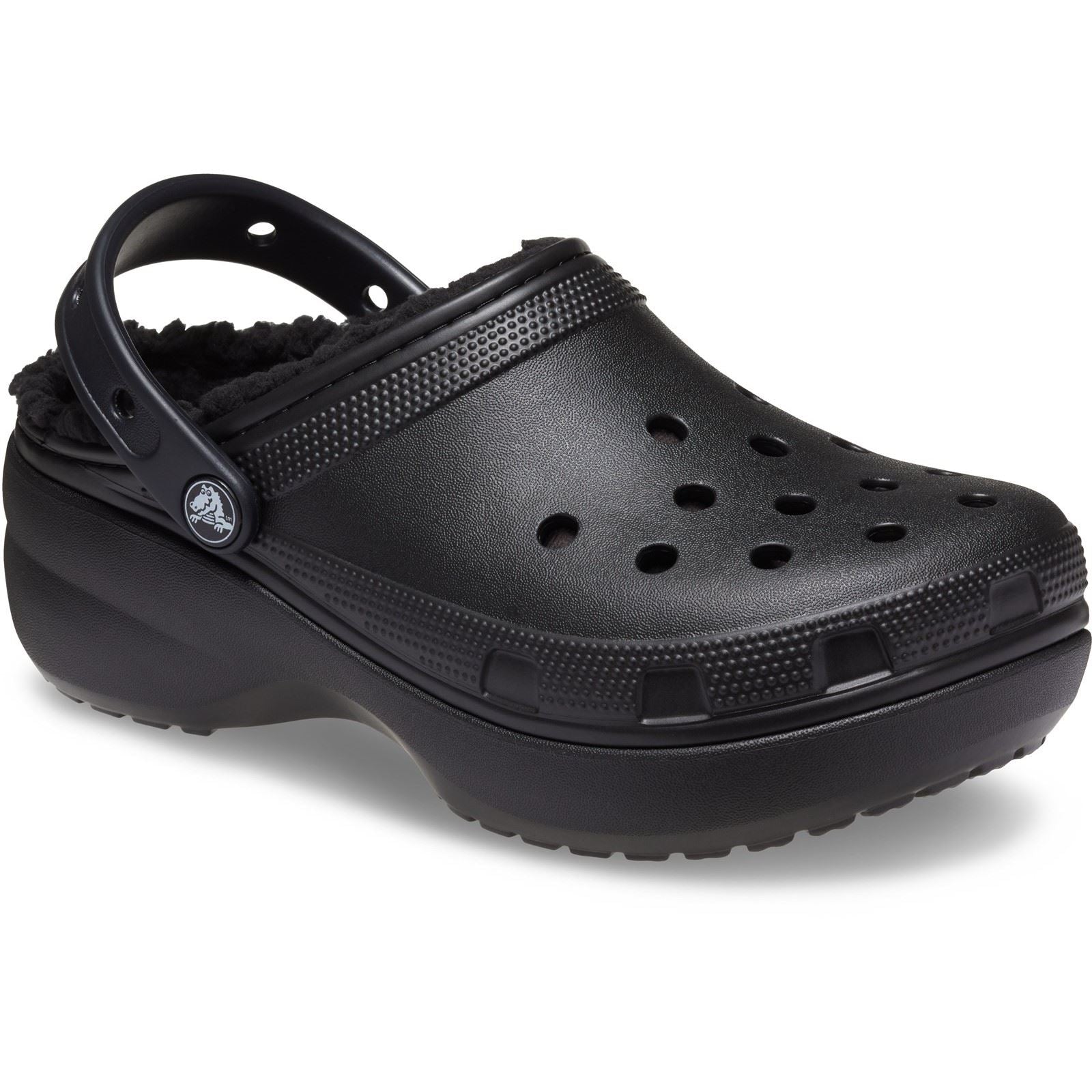 Crocs Classic Platform Lined Sabots Noirs pour Femmes en Thermoplastique