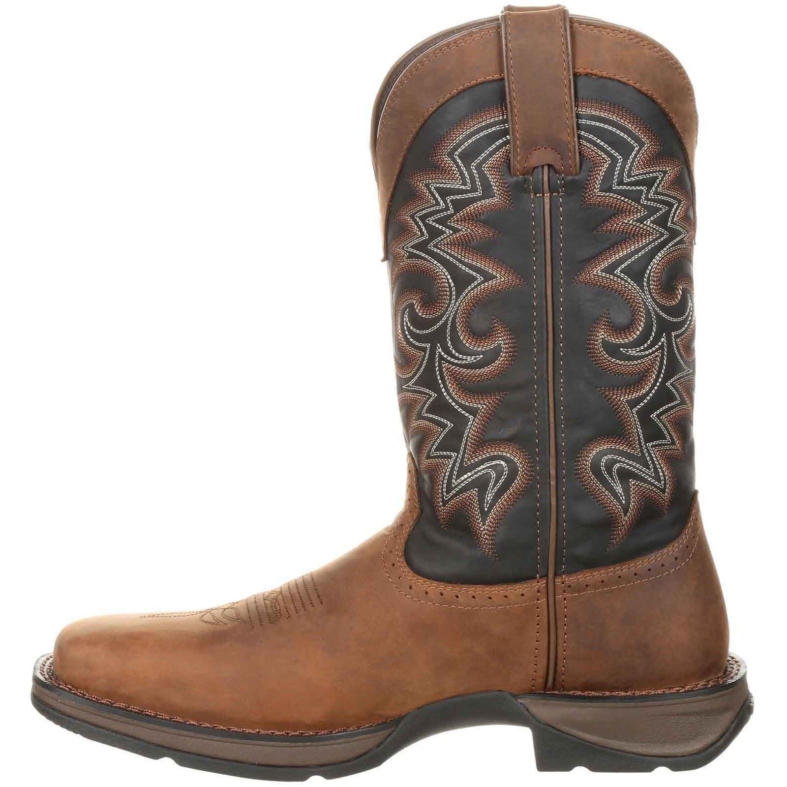 Durango Rebel Chaussures En Cuir Pour Hommes En Chocolat/minuit