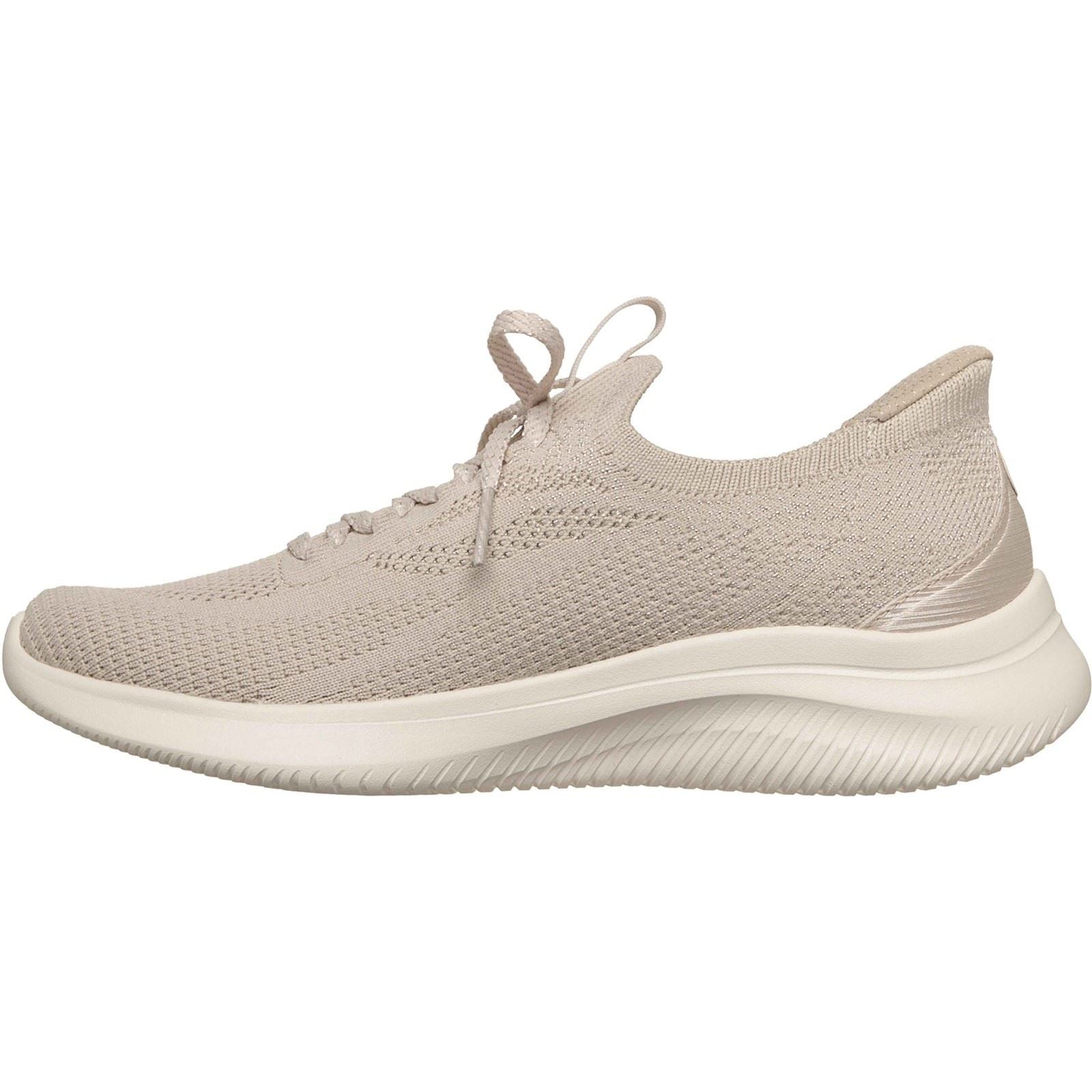 Skechers Ultra Flex 4.0 Baskets Naturelles Pour Femmes En Textile