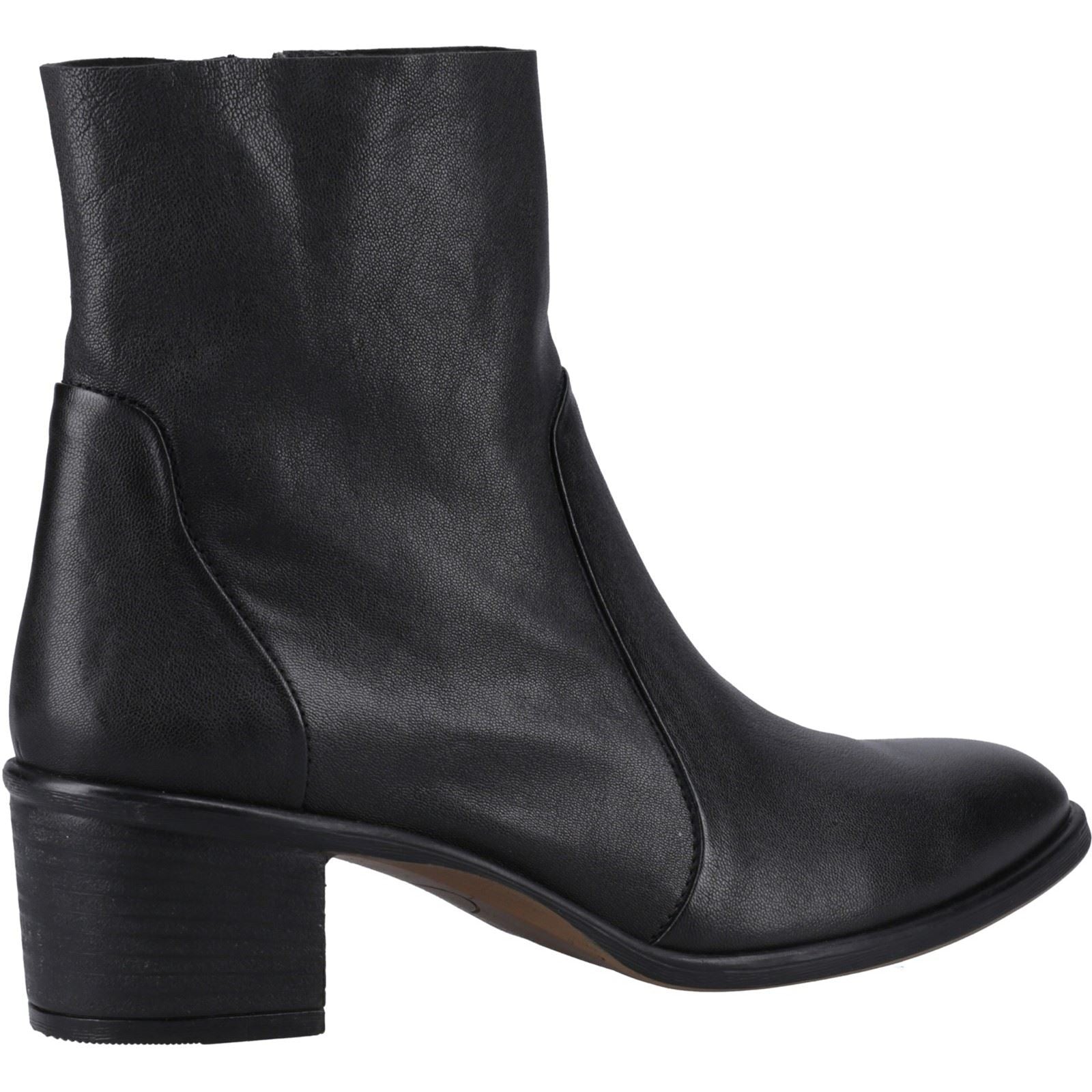 Hush Puppies Winona Bottes Noires En Cuir Pour Femmes