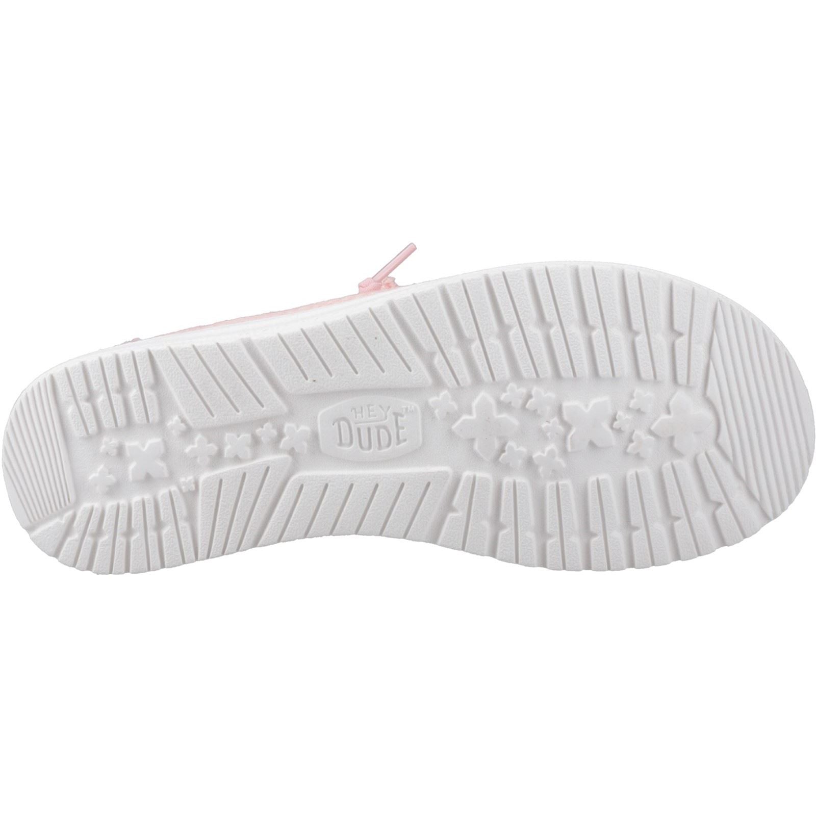 HEYDUDE Wendy Eyelet Lace Chaussures Mocassins Pour Femmes En Mélange De Coton Rose Pâle