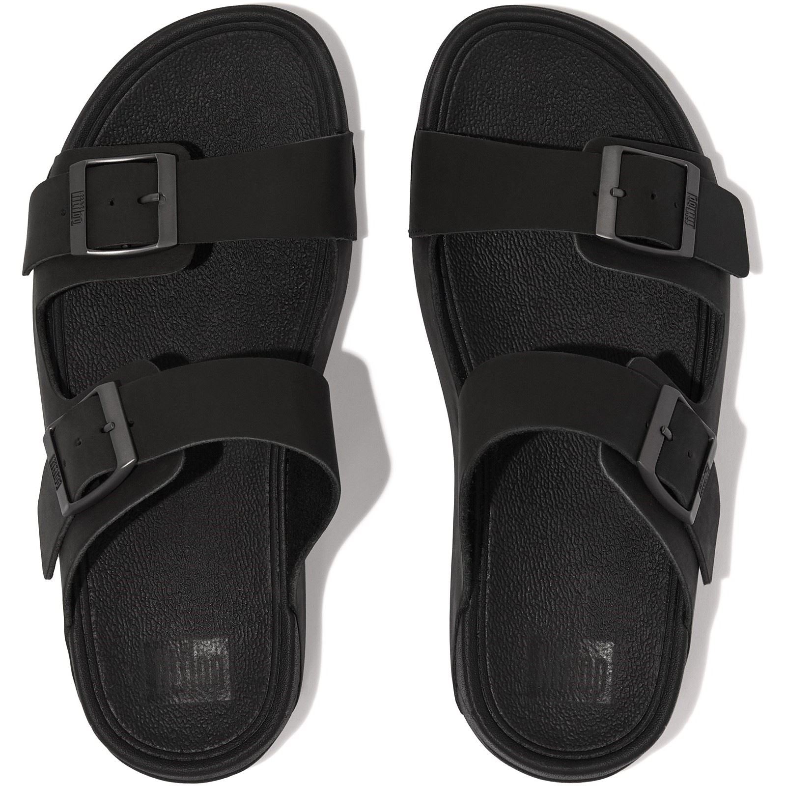 Fitflop Gogh Moc Sandales En Cuir Noires Pour Hommes