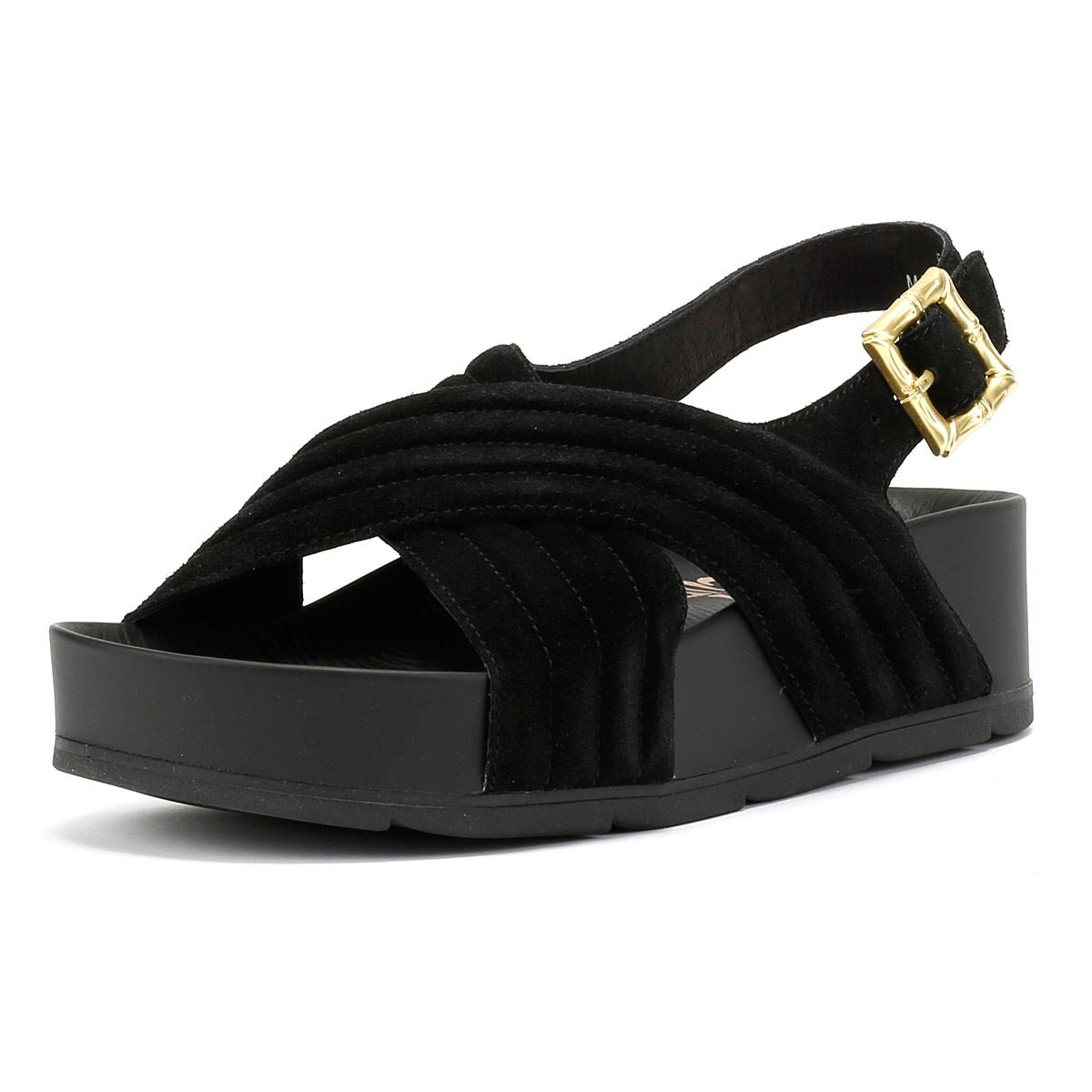 Desert Fleur Sparks Sandales Noires Pour Femmes En Suède