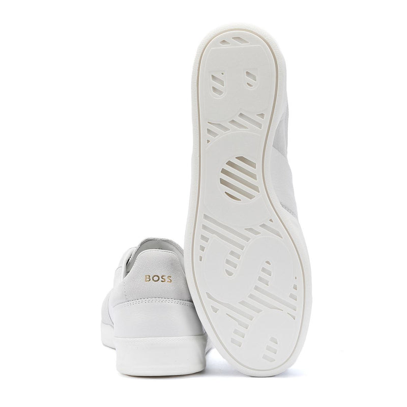 Boss Brandon Baskets Blanches Pour Hommes En Daim