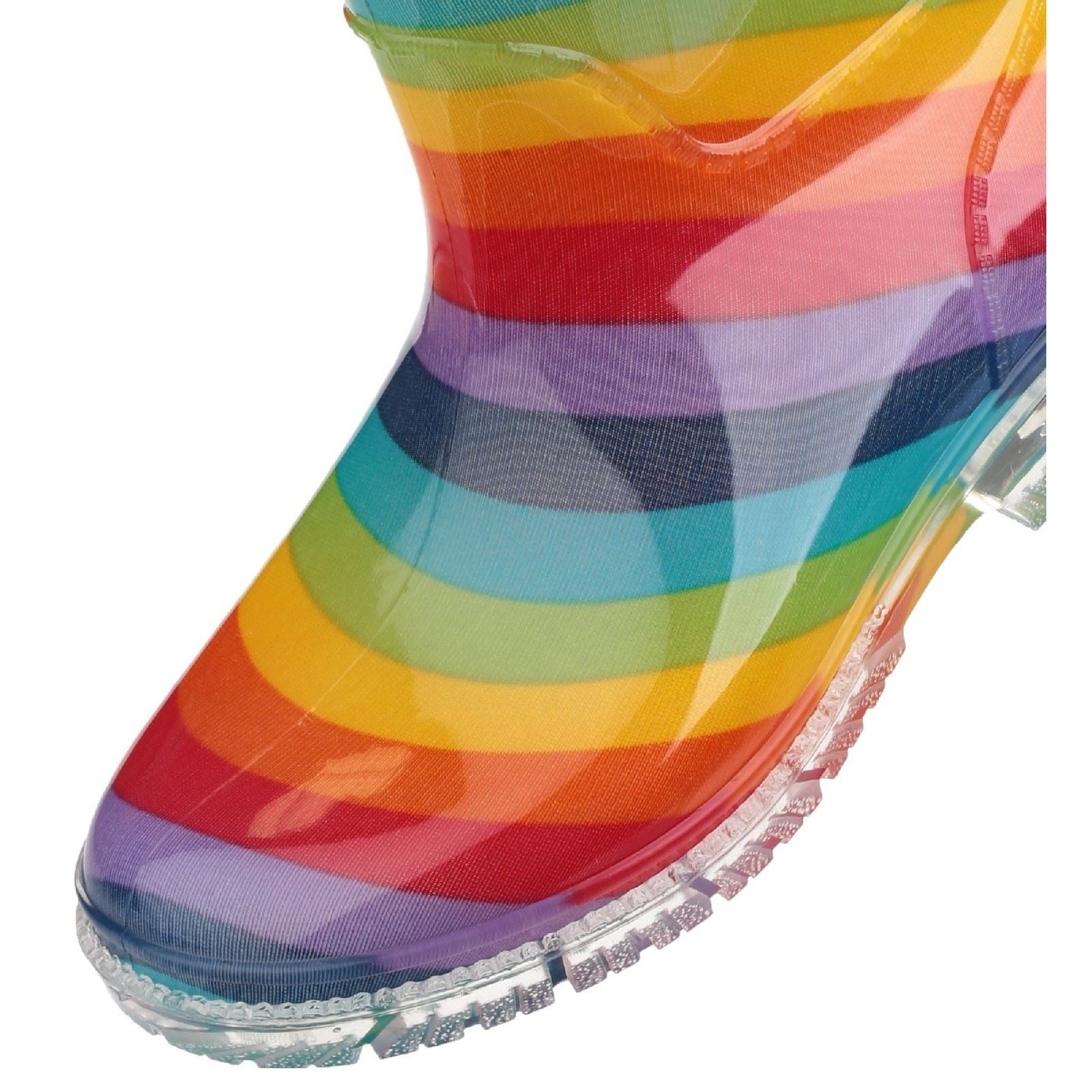 Cotswold PVC Jnr Bottes De Pluie Arc-en-ciel Pour Filles En Pvc